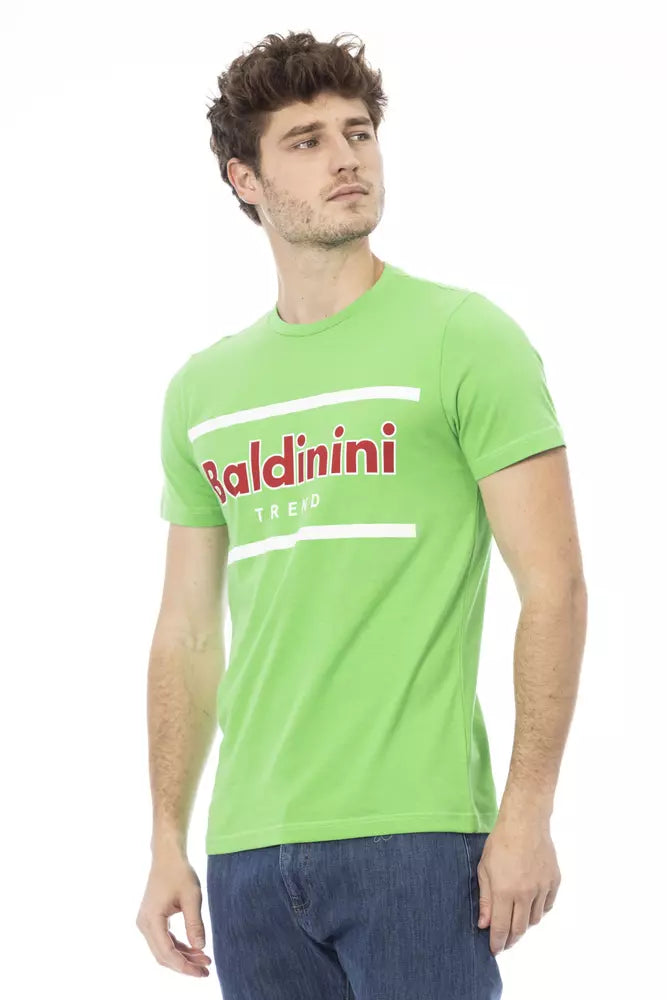 Ανδρικό μπλουζάκι Baldinini Trend πράσινο βαμβακερό