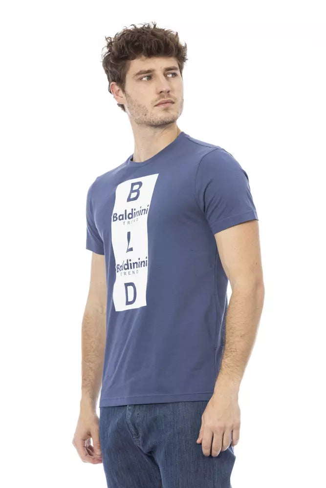 Ανδρικό μπλουζάκι Baldinini Trend Blue Cotton