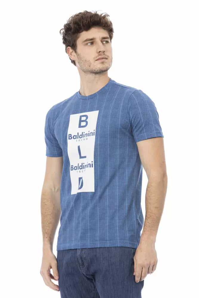 Ανδρικό μπλουζάκι Baldinini Trend Light Blue Cotton