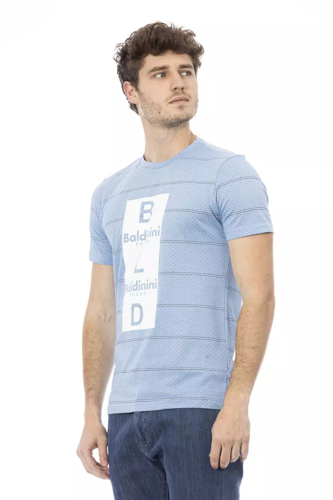 Ανδρικό μπλουζάκι Baldinini Trend Light Blue Cotton