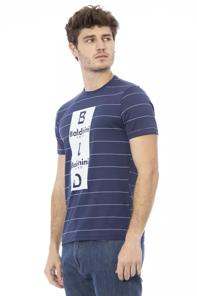 Ανδρικό μπλουζάκι Baldinini Trend Blue Cotton