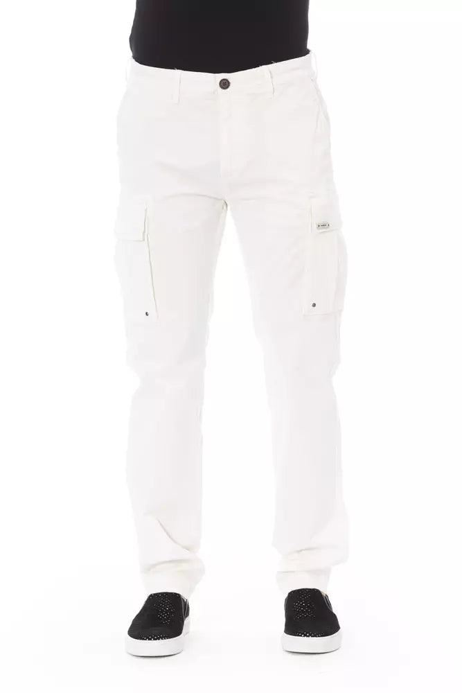 Baldinini Trend White Cotton Ανδρικό παντελόνι Cargo