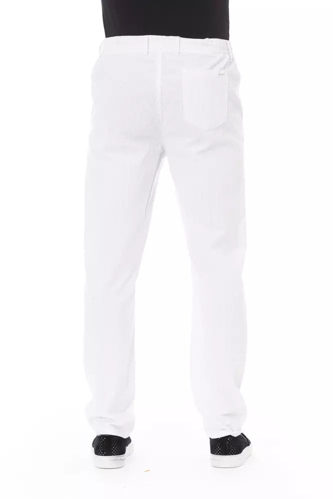Baldinini Trend Λευκό βαμβακερό ανδρικό παντελόνι Chino