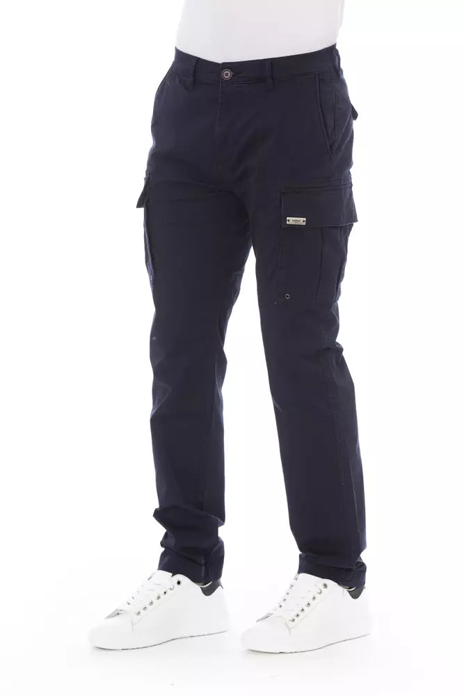 Ανδρικό ανδρικό παντελόνι Cargo Baldinini Trend Blue Cotton