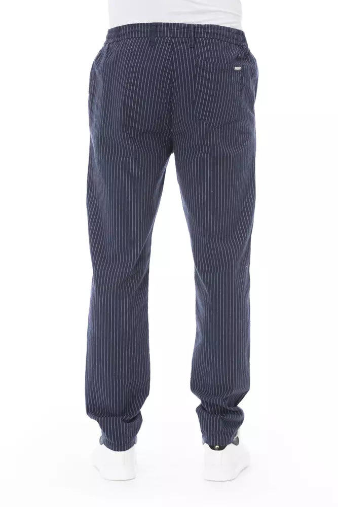 Baldinini Trend Μπλε βαμβακερό ανδρικό παντελόνι Chino