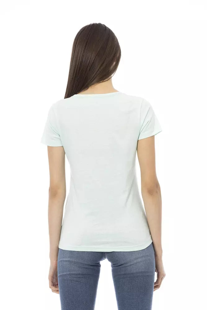 Γυναικείο βαμβακερό τοπ Trussardi Action Light Blue