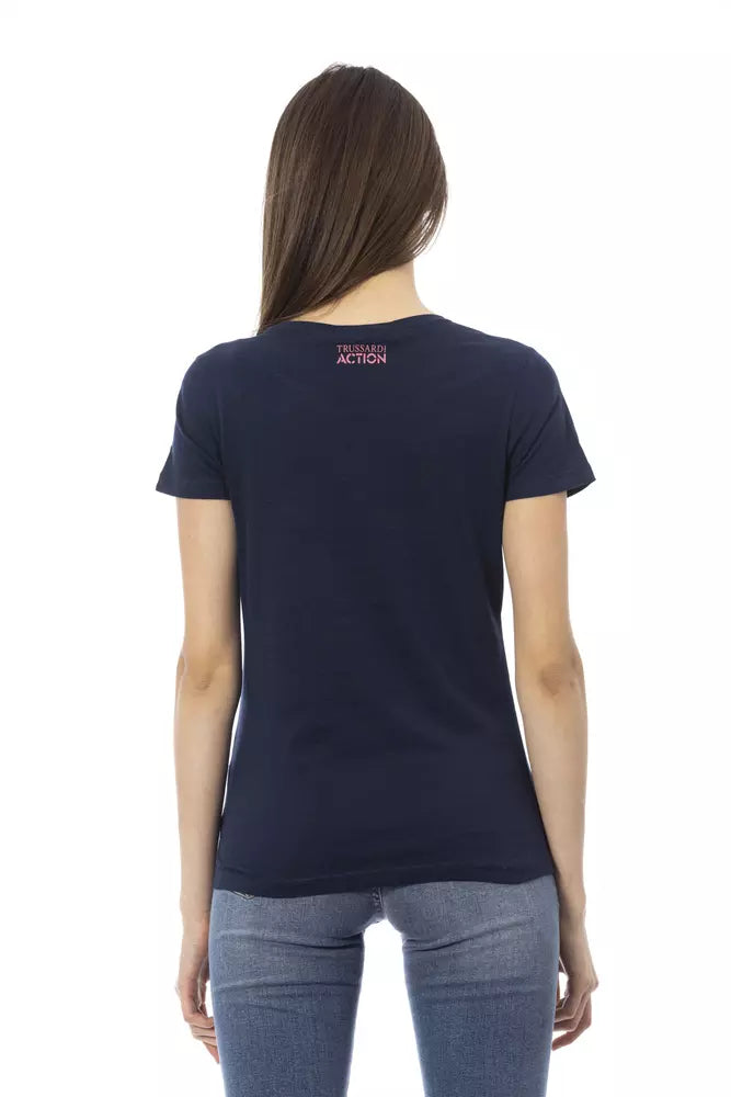 Γυναικεία μπλούζα Trussardi Action Blue Cotton