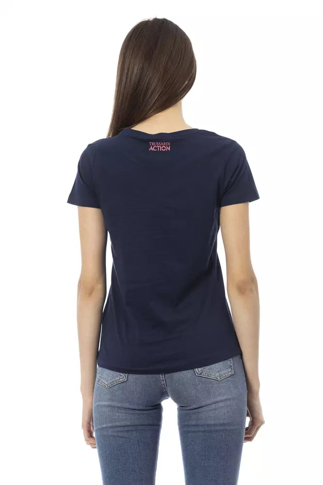 Γυναικεία μπλούζα Trussardi Action Blue Cotton