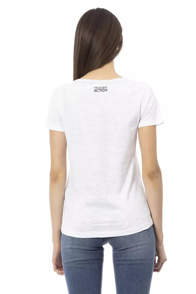 Γυναικείο τοπ Trussardi Action White Cotton