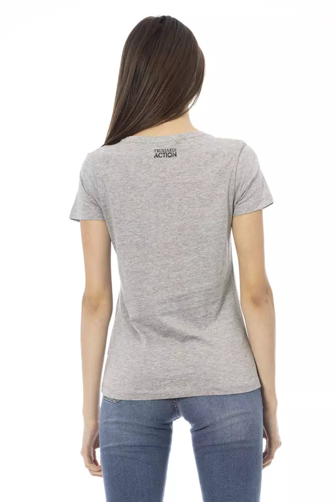Γυναικείο τοπ Trussardi Action Grey Cotton