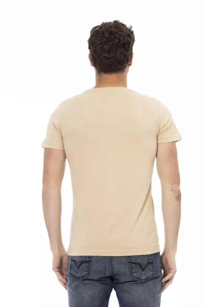 Ανδρικό μπλουζάκι Trussardi Action Beige Cotton