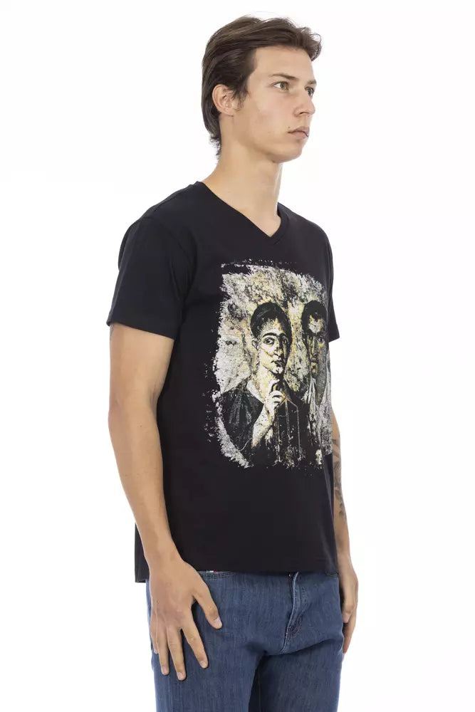 Ανδρικό T-Shirt Trussardi Action Μαύρο βαμβακερό