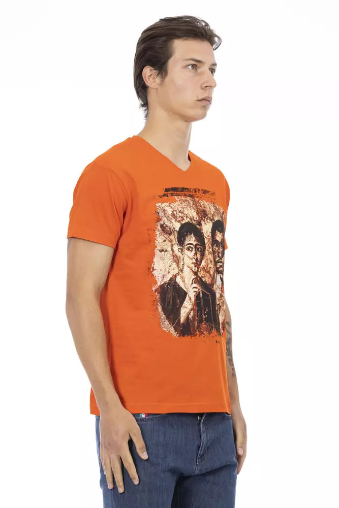 Ανδρικό μπλουζάκι Trussardi Action Orange Cotton
