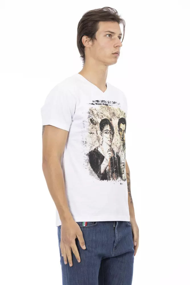 Ανδρικό μπλουζάκι Trussardi Action White Cotton