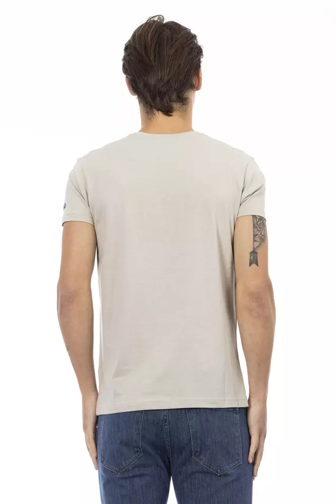 Ανδρικό μπλουζάκι Trussardi Action Beige Cotton