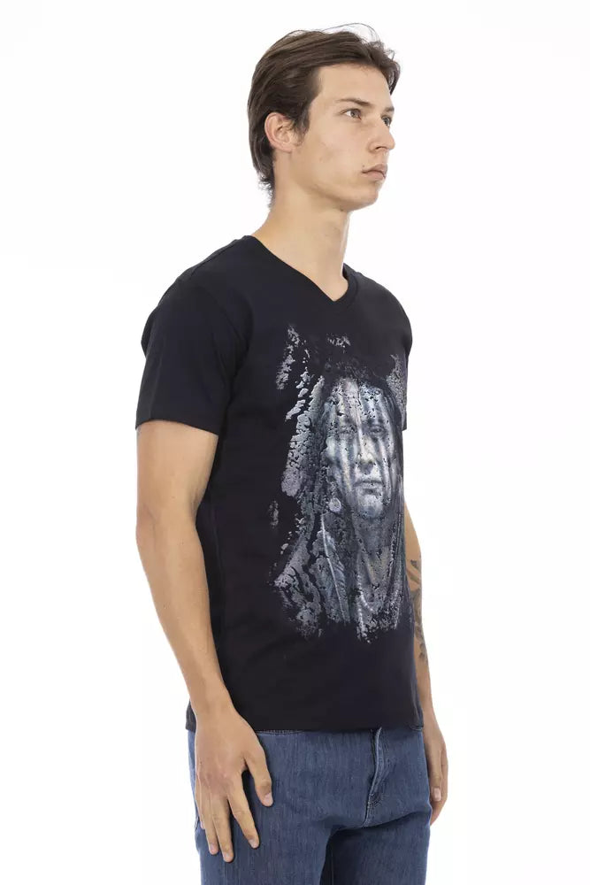 Ανδρικό T-Shirt Trussardi Action Μαύρο βαμβακερό