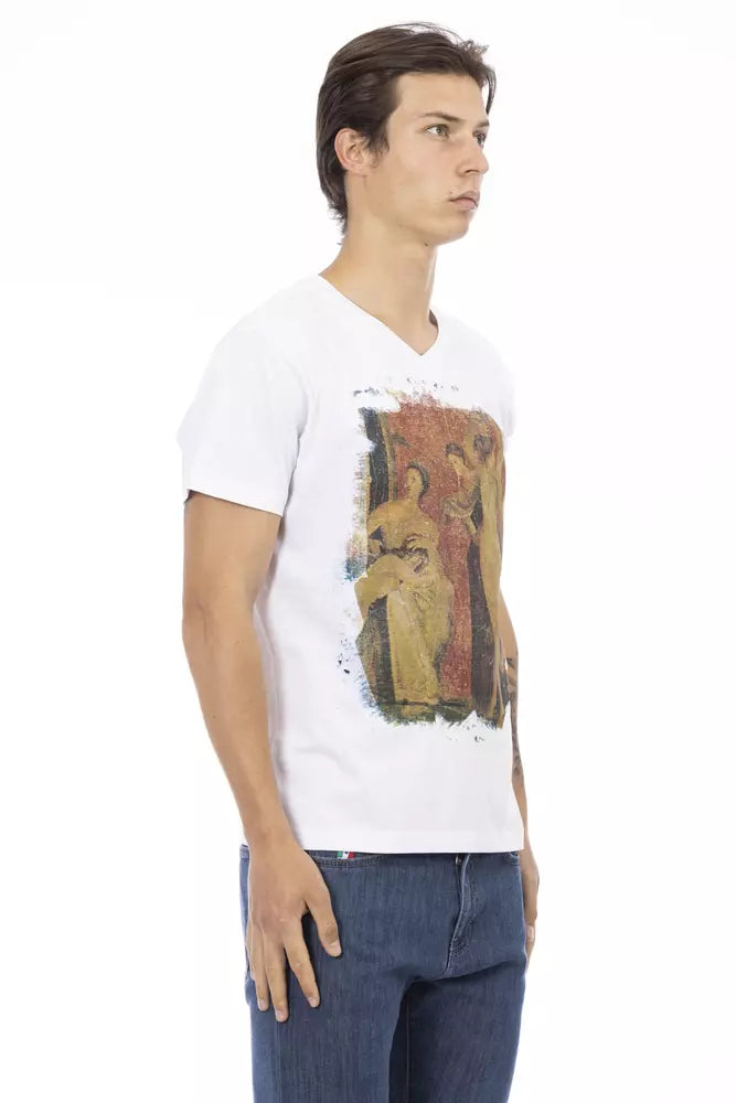 Ανδρικό μπλουζάκι Trussardi Action White Cotton