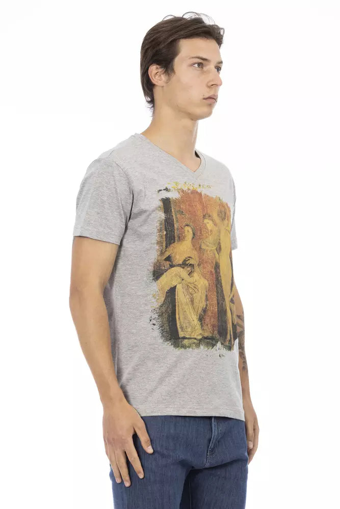 Ανδρικό μπλουζάκι Trussardi Action Grey Cotton