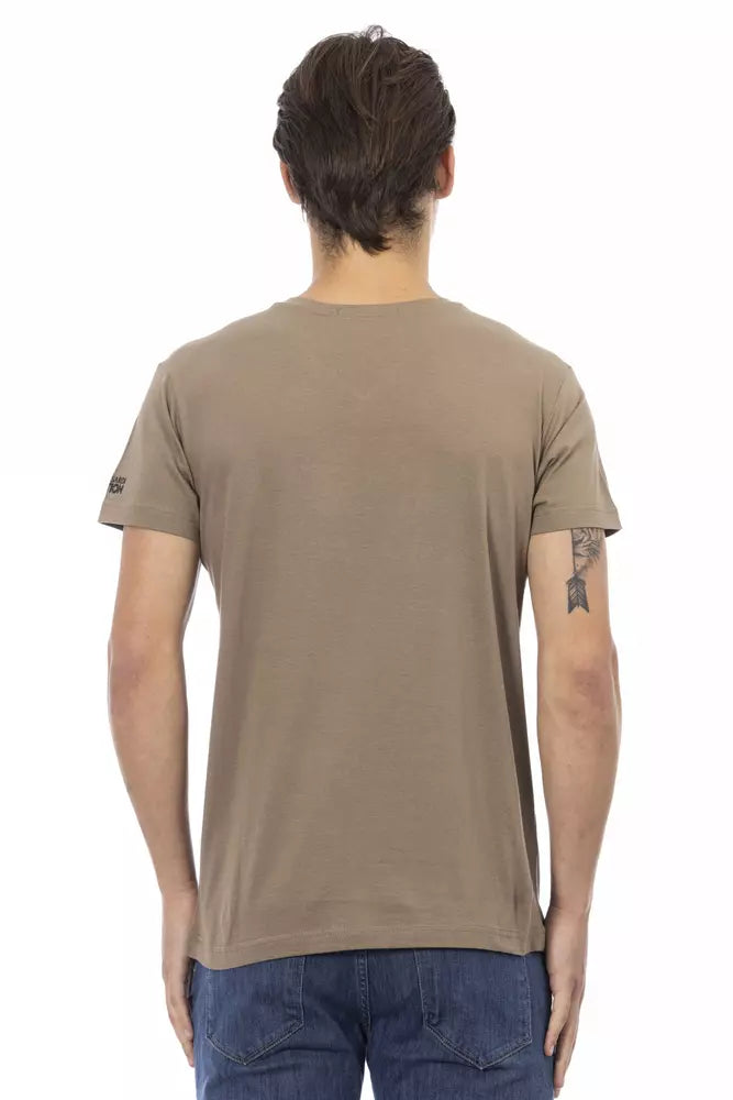 Ανδρικό μπλουζάκι Trussardi Action Brown βαμβακερό