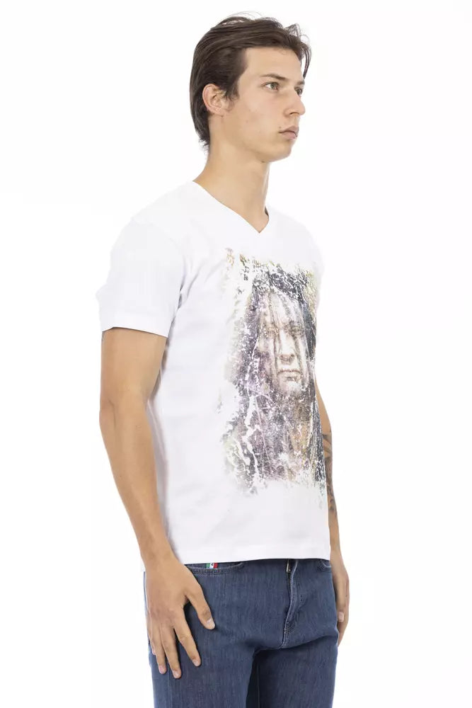 Ανδρικό μπλουζάκι Trussardi Action White Cotton