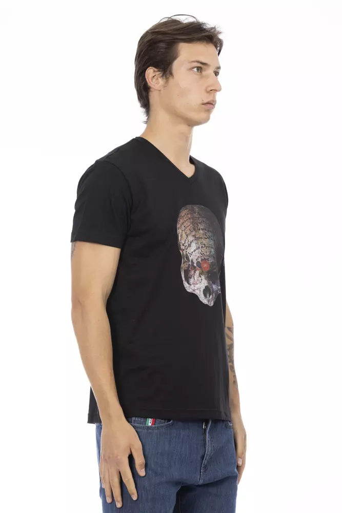 Ανδρικό T-shirt Trussardi Action Μαύρο βαμβακερό