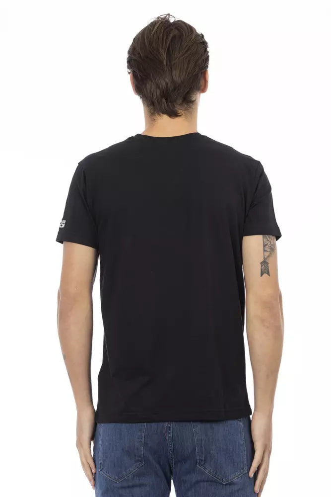 Ανδρικό T-shirt Trussardi Action Μαύρο βαμβακερό