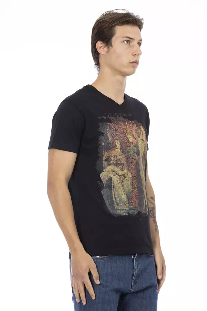 Ανδρικό T-shirt Trussardi Action Μαύρο βαμβακερό