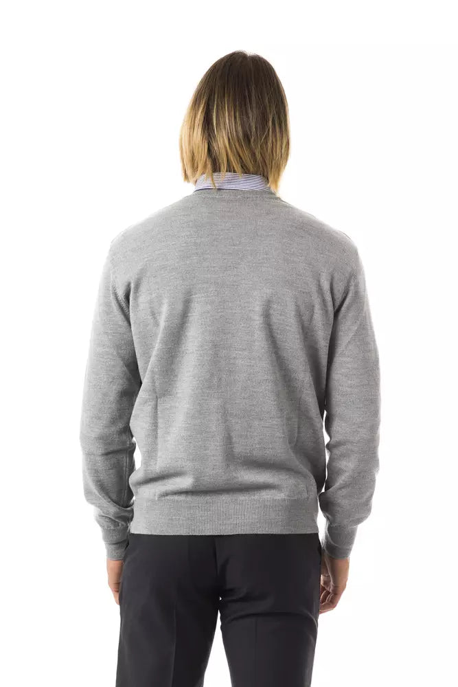 Ανδρικό πουλόβερ Uominitaliani Grey Wool