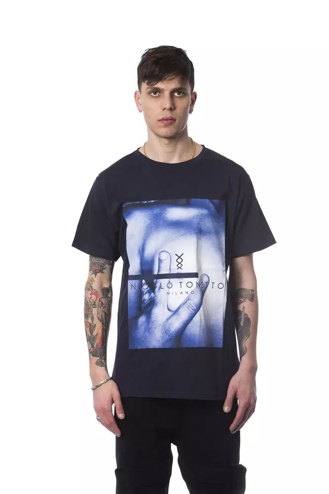 Ανδρικό μπλουζάκι Nicolo Tonetto Blue Cotton