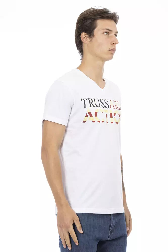 Ανδρικό μπλουζάκι Trussardi Action White Cotton
