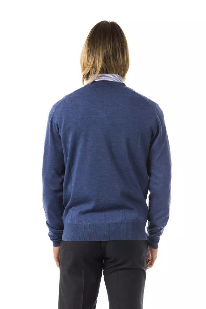 Ανδρικό πουλόβερ Uominitaliani Blue Merino Wool