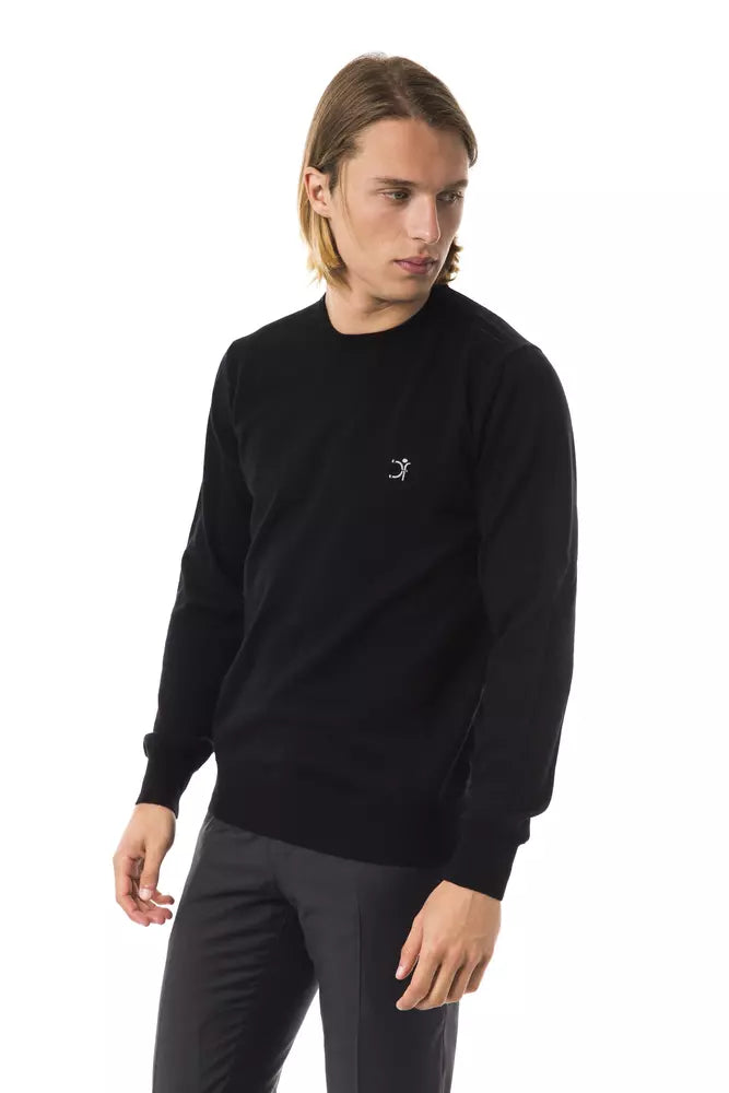 Ανδρικό πουλόβερ Uominitaliani Black Merino Wool