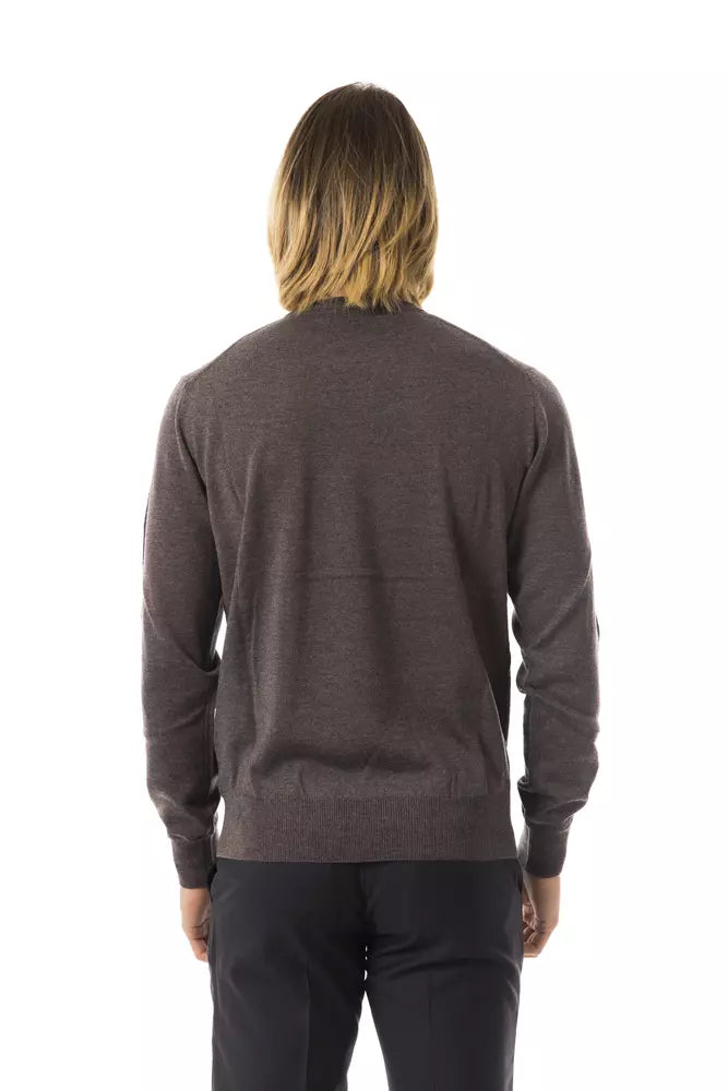 Ανδρικό πουλόβερ Uominitaliani Grey Merino Wool