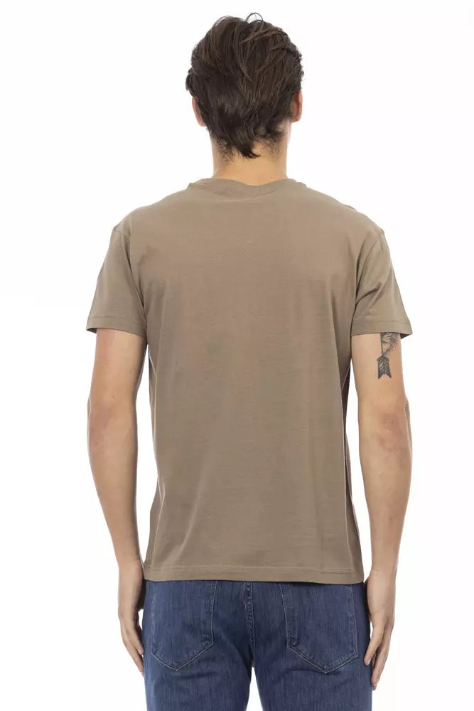 Ανδρικό μπλουζάκι Trussardi Action Brown βαμβακερό