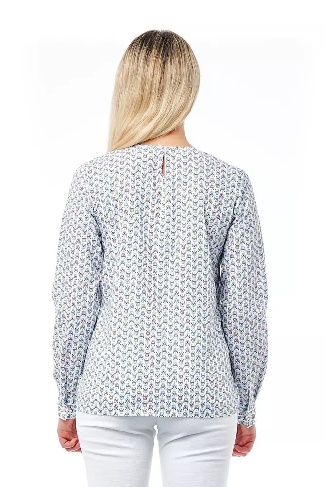 Bagutta White Cotton Women Blouse with Skull Print