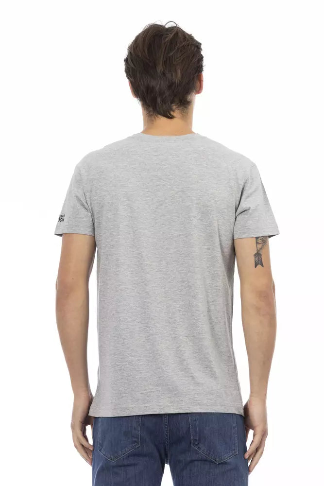 Ανδρικό μπλουζάκι Trussardi Action Grey Cotton