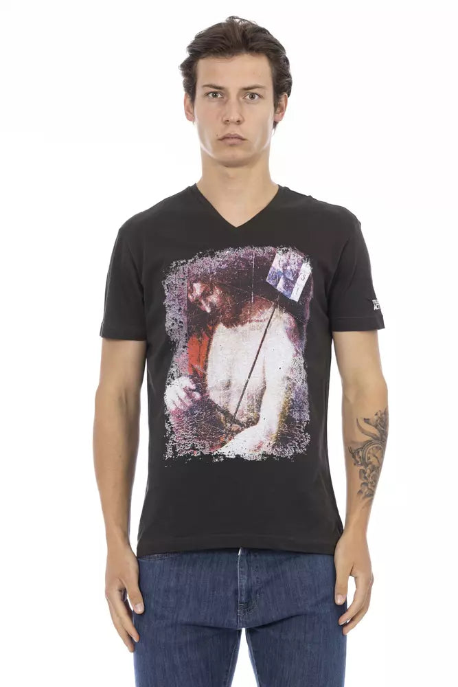 Ανδρικό T-shirt Trussardi Action Μαύρο βαμβακερό