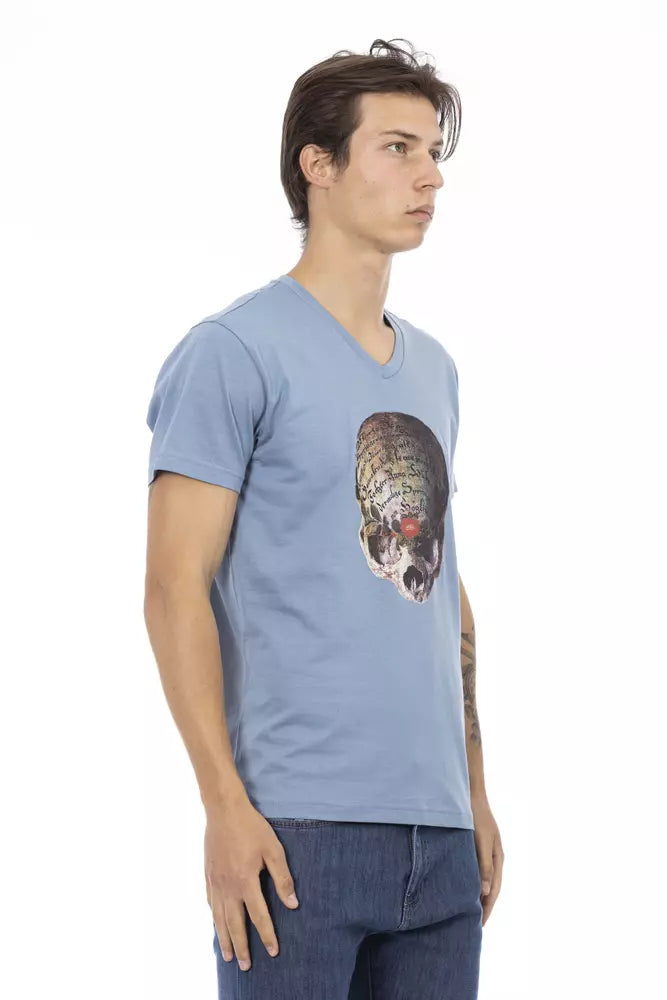 Ανδρικό μπλουζάκι Trussardi Action Light Blue Cotton