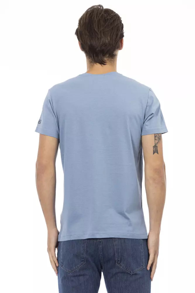 Ανδρικό μπλουζάκι Trussardi Action Light Blue Cotton