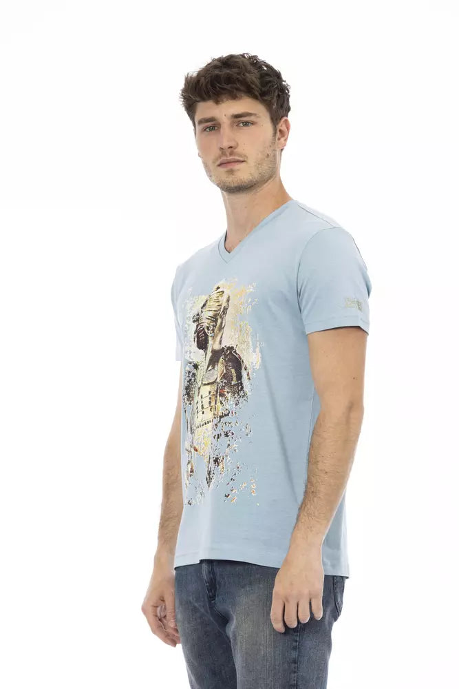 Ανδρικό μπλουζάκι Trussardi Action Light Blue Cotton