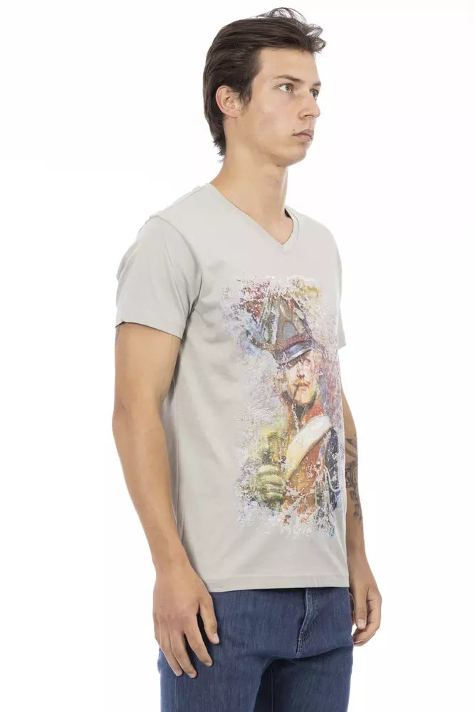 Ανδρικό μπλουζάκι Trussardi Action Grey Cotton