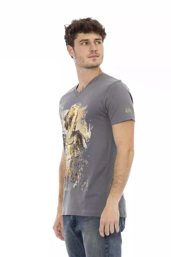 Ανδρικό μπλουζάκι Trussardi Action Grey Cotton