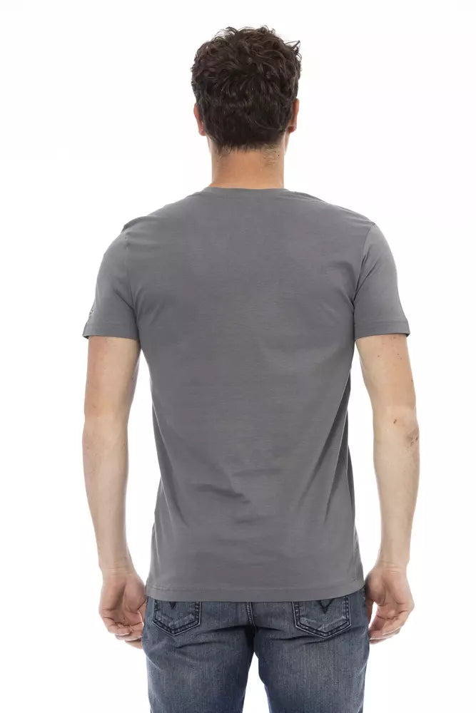 Ανδρικό μπλουζάκι Trussardi Action Grey Cotton