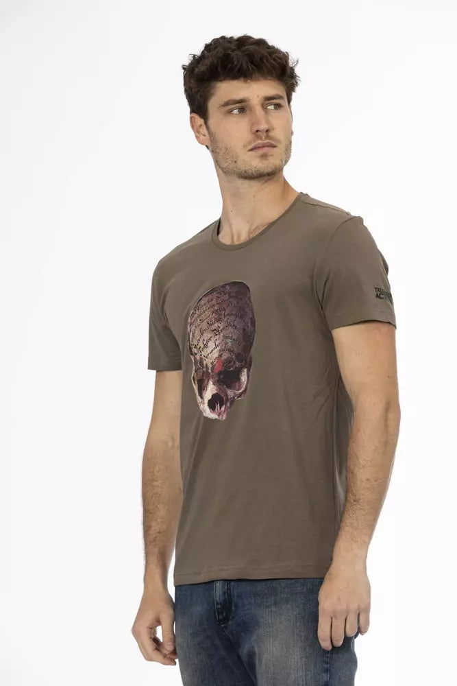 Ανδρικό μπλουζάκι Trussardi Action Brown βαμβακερό