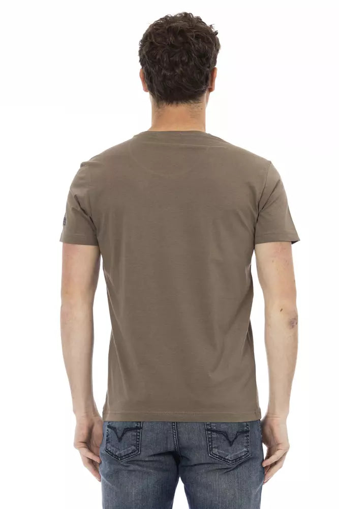 Ανδρικό μπλουζάκι Trussardi Action Brown βαμβακερό