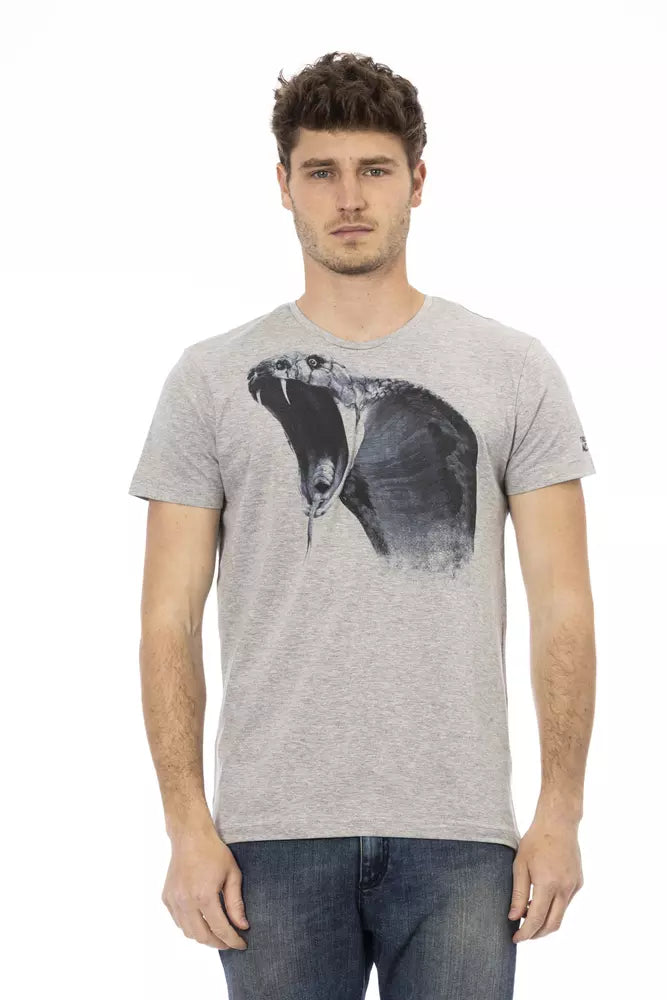 Ανδρικό μπλουζάκι Trussardi Action Grey Cotton
