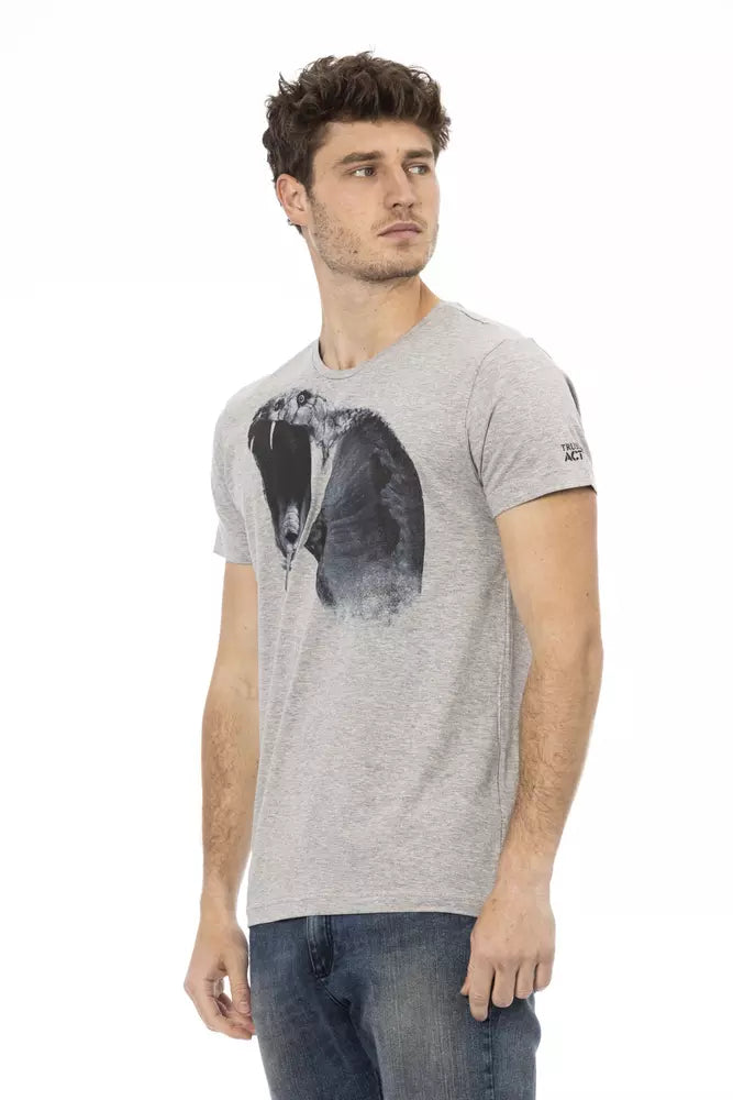 Ανδρικό μπλουζάκι Trussardi Action Grey Cotton