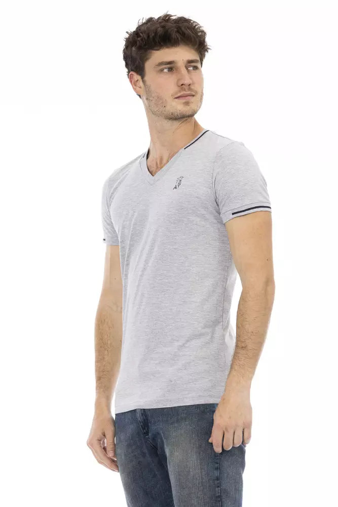 Ανδρικό μπλουζάκι Trussardi Action Grey Cotton