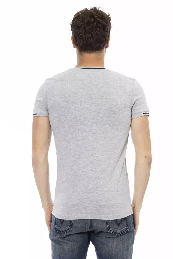 Ανδρικό μπλουζάκι Trussardi Action Grey Cotton