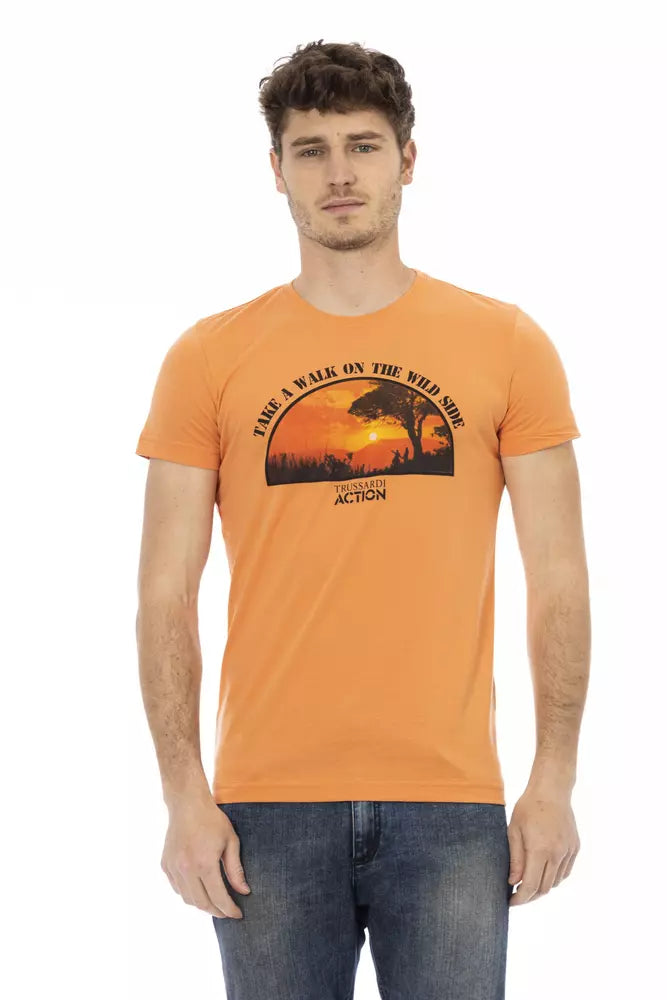 Ανδρικό μπλουζάκι Trussardi Action Orange Cotton